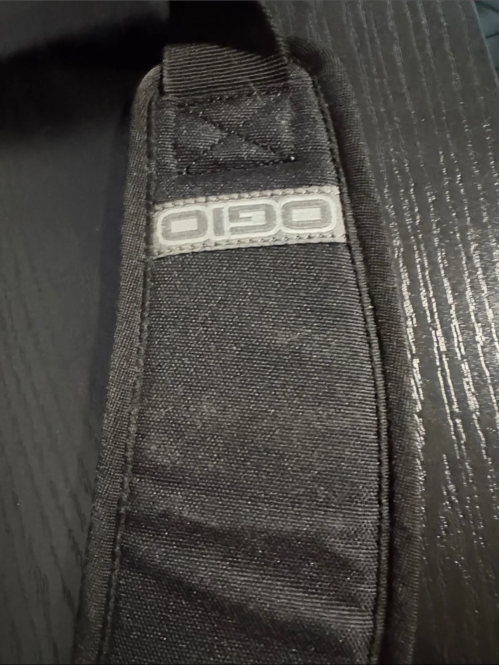 OGIO Black Laptop Messenger Bag with Blue Interior